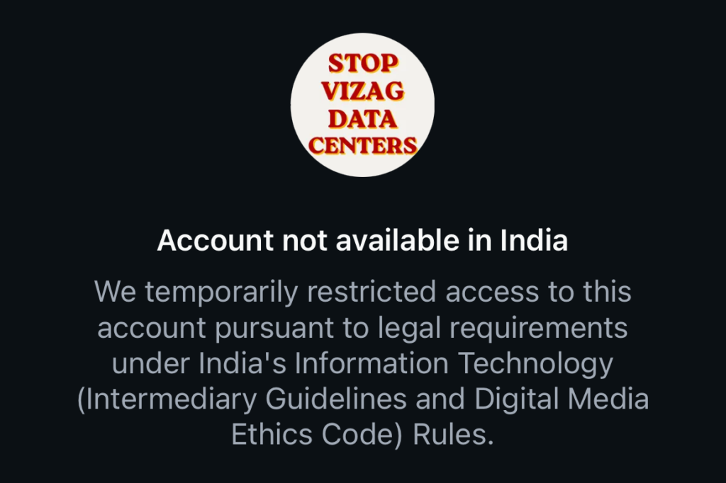 Account block notice from meta
