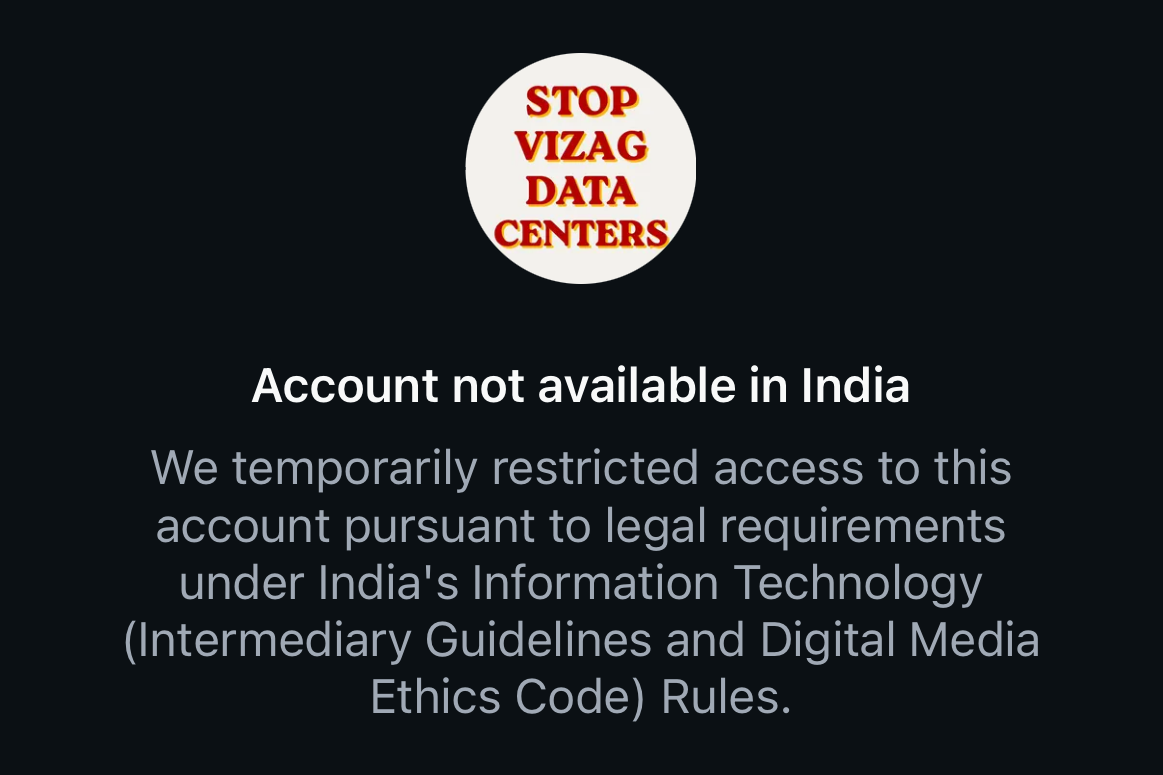 Account block notice from meta